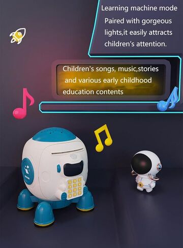 بنك أصبع للأولاد والبنات، بنوك أصبع إلكترونية، صندوق توفير المال مع كلمة مرور، صندوق توفير أموال بنوك العملات المعدنية الآمنة، بنك أصبع صاروخي مع ضوء السماء المرصعة بالنجوم، فتحة فاتورة انتزاع تلقائية، أفضل هدية للأولاد والبنات in Kuwait