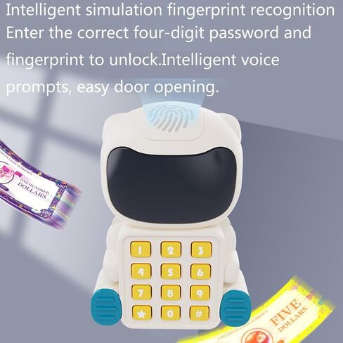 بنك أصبع للأولاد والبنات، بنوك أصبع إلكترونية، صندوق توفير المال مع كلمة مرور، صندوق توفير أموال بنوك العملات المعدنية الآمنة، بنك أصبع صاروخي مع ضوء السماء المرصعة بالنجوم، فتحة فاتورة انتزاع تلقائية، أفضل هدية للأولاد والبنات in Kuwait