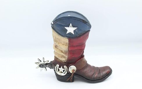 لاكي جيفتس حذاء بتصميم ريفي من علم ولاية تكساس كاوبوي كونشو سبور بتصميم حصالة بيجي بانك مرسومة باليد، فضي in Kuwait