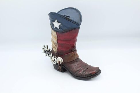 لاكي جيفتس حذاء بتصميم ريفي من علم ولاية تكساس كاوبوي كونشو سبور بتصميم حصالة بيجي بانك مرسومة باليد، فضي in Kuwait