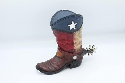 لاكي جيفتس حذاء بتصميم ريفي من علم ولاية تكساس كاوبوي كونشو سبور بتصميم حصالة بيجي بانك مرسومة باليد، فضي in Kuwait