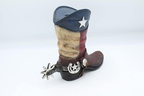 لاكي جيفتس حذاء بتصميم ريفي من علم ولاية تكساس كاوبوي كونشو سبور بتصميم حصالة بيجي بانك مرسومة باليد، فضي in Kuwait