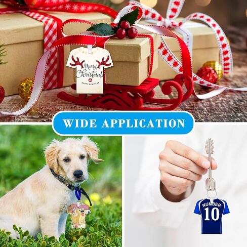 QINLECTRI 120PCS Sublimation Keychain Blanks Double Side Heat Transfer Blanks MDF Key Rings Football Sublimation Keychain Blanks Bulk for DIY Craft(Jersey) in Kuwait