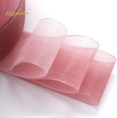 طقم شريط من الشيفون الشفاف 3 قطع مقاس 1.5 بوصة × 49 ياردة من NICROLANDEE مجموعة من الأشرطة الساحرة للزفاف هدية باقة عيد ميلاد ميلاد الطفل دش ديكور المنزل إكليل قماش in Kuwait