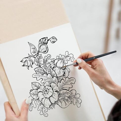 مجموعة فرش طلاء التفاصيل 9 قطع من الفرش المصغرة للتفاصيل الدقيقة والرسم الفني - فرش ذات شعيرات حصان ممتازة للأكريليك والألوان المائية والزيت والنماذج والمطرقة الحربية 40 ك (شعر الحصان) in Kuwait