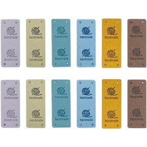 Juland PU ملصق جلدي 30 قطعة ملابس مصنوعة يدويًا منقوشة بعلامة تزيين متماسكة DIY إكسسوارات لحقائب الجينز وقبعة الأحذية - 2 × 5 سم - 6 أنماط in Kuwait