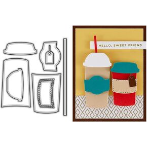 Coffee Cup Die Cuts for Card Making,Metal Cutting Dies Embossing Paper Dies for Scrapbooking DIY Album Card Making Supplies in Kuwait