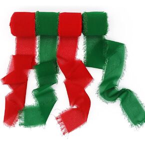 4 لفات مصنوعة يدويًا من شريط الحرير الشيفون، شريط شيفون مقاس 1.5 بوصة × 7 ياردات، أشرطة وردية وكريمية لتغليف هدايا عيد الحب، دعوات الزفاف، باقة الزفاف، مشغولات يدوية يدوية، شريط ديكور لحفلات استقبال المولود الجديد in Kuwait