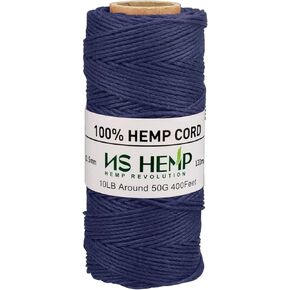NS HEMP 100% Hemp Cord, Jewelry Making, 0.5mm, 120 Meters (400feet) (19# Midnight Blue)