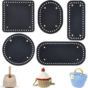 PH PandaHall 6pcs PU Leather Bag Bottom, 3 Colors 5.9" Round Bags Bottom Shaper Pad 8.6"x3.9" Oval Bag Cushion Base Bottom Shaper for DIY Knitting Crochet Bag Tote Bucket Handbag, Earthtone in Kuwait