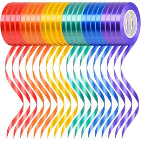 24 لفة من شريط البالونات من لاكنني، ألوان متنوعة للحرف اليدوية، وأعياد الميلاد، وعيد الحب، وحفلات الزفاف، وديكورات الحفلات، 3/16 بوصة in Kuwait