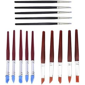 اسايو 15 قطعة من ادوات تشكيل الصلصال والمسح، فرش طلاء بطرف مطاطي، ادوات نحت لتشكيل الطين الفخار للتشكيل والشغف in Kuwait