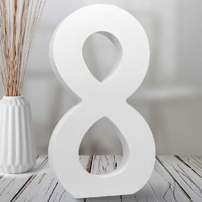 8 Inch White Wood Numbers, Unfinished Wood Numbers for Wall Decor Decorative Standing Numbers Slices Sign Board Decoration for Craft Home Party Projects (2) in Kuwait