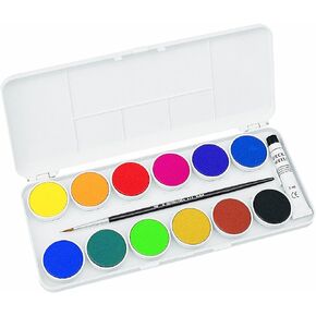 Grumbacher Opaque Watercolor Set, 12 Colors & Brush