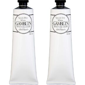 Gamblin Artist Oil Paint Set for Professionals - Titanium White - 150ml Tubes - 2 Pack