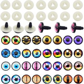 16 زوجًا من عيون السلامة الكبيرة مقاس 14 مم و16 مم من JJGQAZ لعيون الحيوانات المحشوة من أميجورومي وعيون كروشيه مصنوعة يدويًا من الدمى والدب ومستلزمات صناعة الدمى (14 مم) in Kuwait