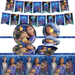 Wish Party Supplies, Tableware Plates and Napkins Tablecloth Banner Birthday Party Decoration in Kuwait