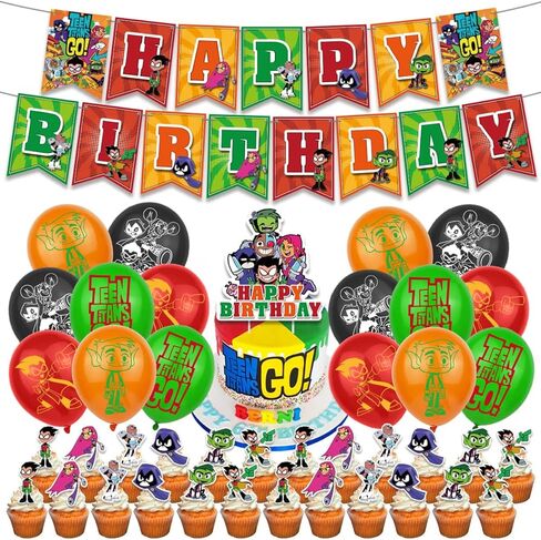 لوازم حفلات اعياد الميلاد للمراهقين جبابرة، ديكورات حفلات جبابرة المراهقين، تتضمن لافتة عيد ميلاد، زينة للكيك، زينة للكب كيك، بالونات in Kuwait