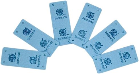 Juland PU ملصق جلدي 30 قطعة ملابس مصنوعة يدويًا منقوشة بعلامة تزيين متماسكة DIY إكسسوارات لحقائب الجينز وقبعة الأحذية - 2 × 5 سم - 6 أنماط in Kuwait