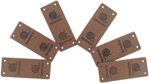 Juland PU ملصق جلدي 30 قطعة ملابس مصنوعة يدويًا منقوشة بعلامة تزيين متماسكة DIY إكسسوارات لحقائب الجينز وقبعة الأحذية - 2 × 5 سم - 6 أنماط in Kuwait