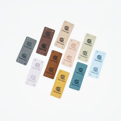 Juland PU ملصق جلدي 30 قطعة ملابس مصنوعة يدويًا منقوشة بعلامة تزيين متماسكة DIY إكسسوارات لحقائب الجينز وقبعة الأحذية - 2 × 5 سم - 6 أنماط in Kuwait