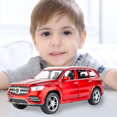 بيد تاكت متوافقة مع سيارة بنز GLS580 بمقياس 1:32، لعبة سيارة لعبة من خليط معدني من الزنك مع صوت وضوء للاطفال الاولاد والبنات باللون الاحمر in Kuwait
