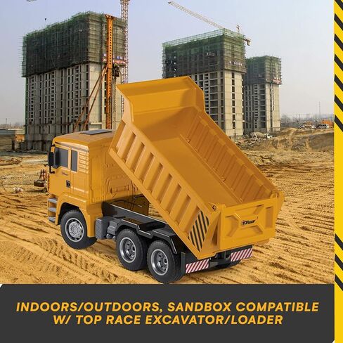 لعبة شاحنة قلابة تعمل بالتحكم عن بعد من توب ريس، ألعاب هدايا شاحنة قلابة RC لعمر 8،9،10،11 سنة وما فوق، 6 قنوات ألعاب بناء شاحنات قلابة للتحكم عن بعد للأولاد TR-122 in Kuwait