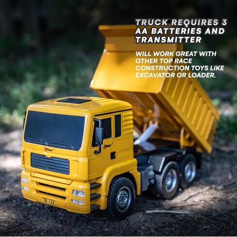 لعبة شاحنة قلابة تعمل بالتحكم عن بعد من توب ريس، ألعاب هدايا شاحنة قلابة RC لعمر 8،9،10،11 سنة وما فوق، 6 قنوات ألعاب بناء شاحنات قلابة للتحكم عن بعد للأولاد TR-122 in Kuwait