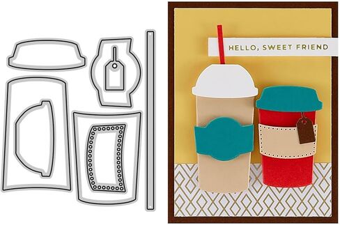 Coffee Cup Die Cuts for Card Making,Metal Cutting Dies Embossing Paper Dies for Scrapbooking DIY Album Card Making Supplies in Kuwait