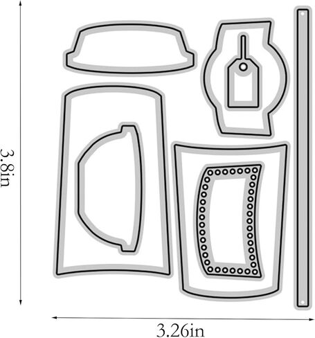 Coffee Cup Die Cuts for Card Making,Metal Cutting Dies Embossing Paper Dies for Scrapbooking DIY Album Card Making Supplies in Kuwait