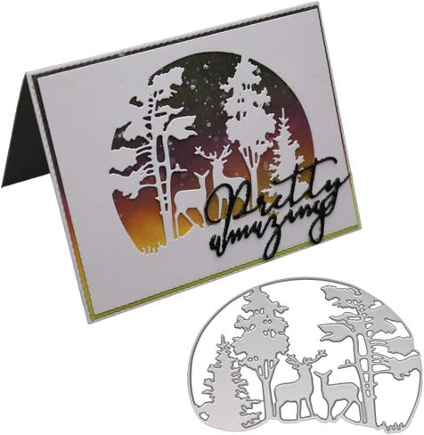 قوالب قطع YuYww، تصميم غزال الغابة، قوالب قطع منقوشة، أداة استنسل قالب بطاقة صنع ألبوم القصاصات، حرفة البطاقات الورقية، معدنية in Kuwait