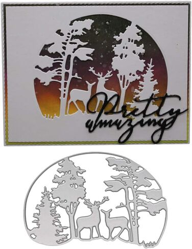 قوالب قطع YuYww، تصميم غزال الغابة، قوالب قطع منقوشة، أداة استنسل قالب بطاقة صنع ألبوم القصاصات، حرفة البطاقات الورقية، معدنية in Kuwait