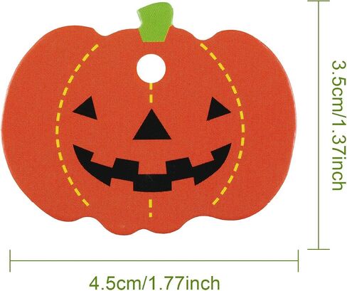 100 Pieces Halloween Pumpkin Gift Tags Paper Hanging Pumpkin Tags Pendants Christmas DIY Party Decorations with Pre Cut Holes, 1.8 x 1.4 Inches in Saudi Arabia