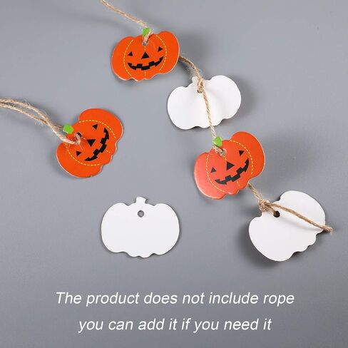 100 Pieces Halloween Pumpkin Gift Tags Paper Hanging Pumpkin Tags Pendants Christmas DIY Party Decorations with Pre Cut Holes, 1.8 x 1.4 Inches in Saudi Arabia