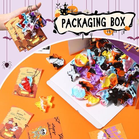 لعبة تململ البوب ​​الصغيرة للهالوين، مستلزمات حفلات الهالوين الصغيرة، مجموعة ألعاب سلسلة مفاتيح بوب صغيرة، أكياس علاج، هدايا لتخفيف التوتر، 42 قطعة in Kuwait