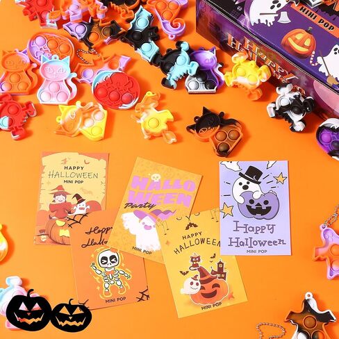 لعبة تململ البوب ​​الصغيرة للهالوين، مستلزمات حفلات الهالوين الصغيرة، مجموعة ألعاب سلسلة مفاتيح بوب صغيرة، أكياس علاج، هدايا لتخفيف التوتر، 42 قطعة in Kuwait