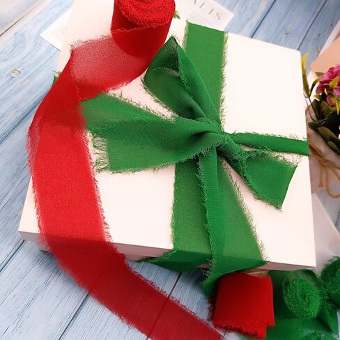 4 لفات مصنوعة يدويًا من شريط الحرير الشيفون، شريط شيفون مقاس 1.5 بوصة × 7 ياردات، أشرطة وردية وكريمية لتغليف هدايا عيد الحب، دعوات الزفاف، باقة الزفاف، مشغولات يدوية يدوية، شريط ديكور لحفلات استقبال المولود الجديد in Kuwait
