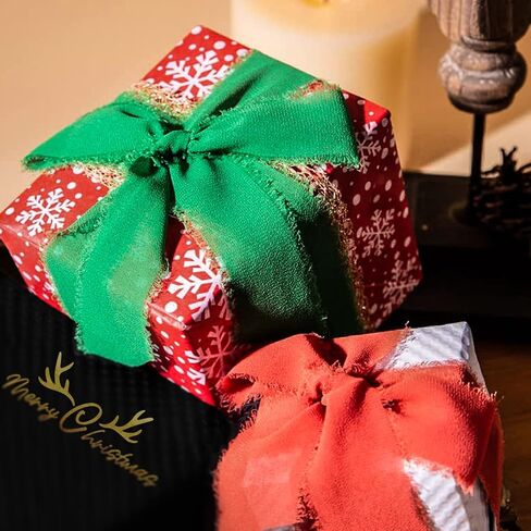 4 لفات مصنوعة يدويًا من شريط الحرير الشيفون، شريط شيفون مقاس 1.5 بوصة × 7 ياردات، أشرطة وردية وكريمية لتغليف هدايا عيد الحب، دعوات الزفاف، باقة الزفاف، مشغولات يدوية يدوية، شريط ديكور لحفلات استقبال المولود الجديد in Kuwait