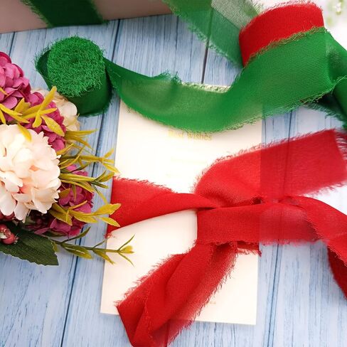 4 لفات مصنوعة يدويًا من شريط الحرير الشيفون، شريط شيفون مقاس 1.5 بوصة × 7 ياردات، أشرطة وردية وكريمية لتغليف هدايا عيد الحب، دعوات الزفاف، باقة الزفاف، مشغولات يدوية يدوية، شريط ديكور لحفلات استقبال المولود الجديد in Kuwait