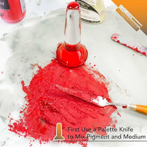 مدقة زجاجية لصنع الطلاء (1.9 انش)، مدقة طحن الصبغات المعدنية، مناسبة للرسم الزيتي والالوان المائية وتيمبيرا وثانجكا in Kuwait