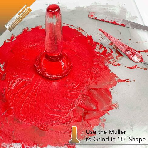 مدقة زجاجية لصنع الطلاء (1.9 انش)، مدقة طحن الصبغات المعدنية، مناسبة للرسم الزيتي والالوان المائية وتيمبيرا وثانجكا in Kuwait