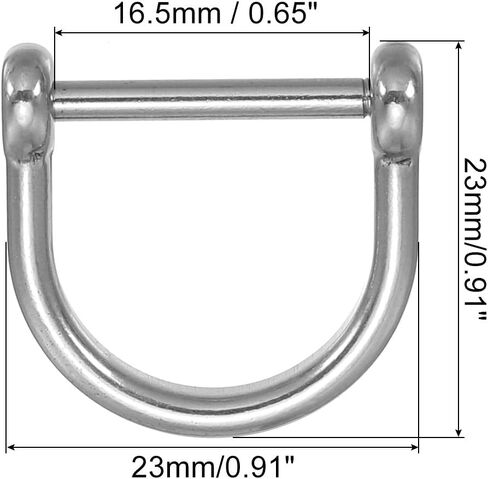 PATIKIL D-Ring Shackle, Stainless Steel U Shape Small Shackles for DIY Leather Craft Replacement in Kuwait