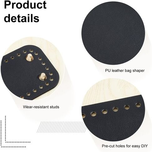 PH PandaHall 6pcs PU Leather Bag Bottom, 3 Colors 5.9" Round Bags Bottom Shaper Pad 8.6"x3.9" Oval Bag Cushion Base Bottom Shaper for DIY Knitting Crochet Bag Tote Bucket Handbag, Earthtone in Kuwait