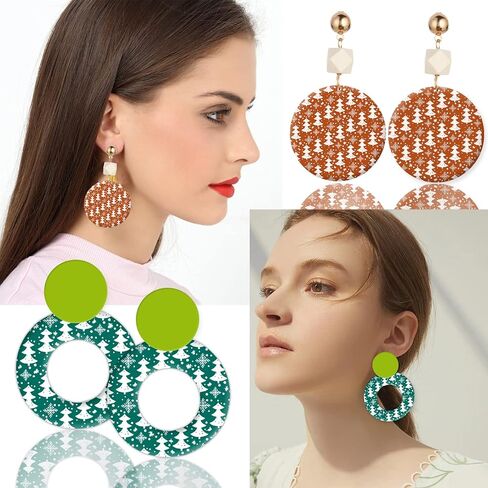 MEMOVAN Christmas Silk Screen for Polymer Clay 3Pcs Reusable Christmas Silk Screen Stencils for Polymer Clay Cutters Printing on Clay Kit for Jewelry Making Christmas Earring Decoration in Kuwait