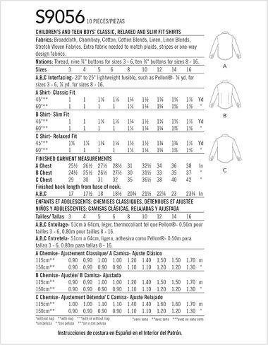 Simplicity Sewing Pattern S9056 - Children's & Teen Boys' Shirts, Size: K5 (8-10-12-14-16) in Saudi Arabia