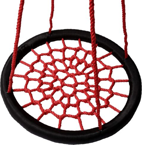 Gorilla Playsets 04-0029-BK/R Extra Large Orbit Swing, Red Netting, Black Nylon Ropes, Weight Capacity - 220 lbs in Kuwait