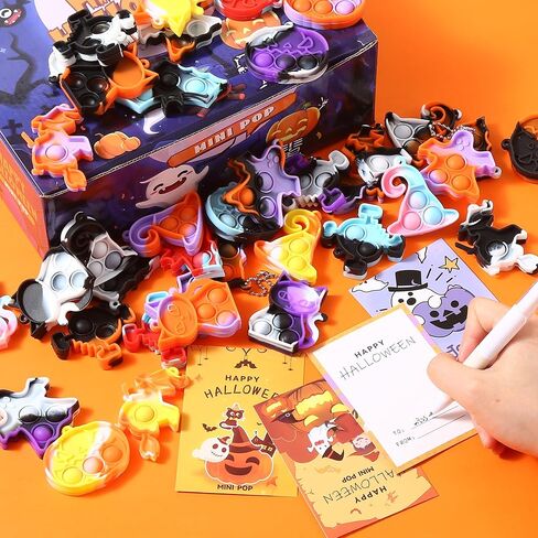 لعبة بوب فيدجيت صغيرة للهالوين، لوازم هدايا حفلات الهالوين، سلسلة مفاتيح صغيرة، حقائب هدايا لتخفيف التوتر، 70 قطعة in Kuwait