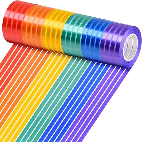 24 لفة من شريط البالونات من لاكنني، ألوان متنوعة للحرف اليدوية، وأعياد الميلاد، وعيد الحب، وحفلات الزفاف، وديكورات الحفلات، 3/16 بوصة in Kuwait