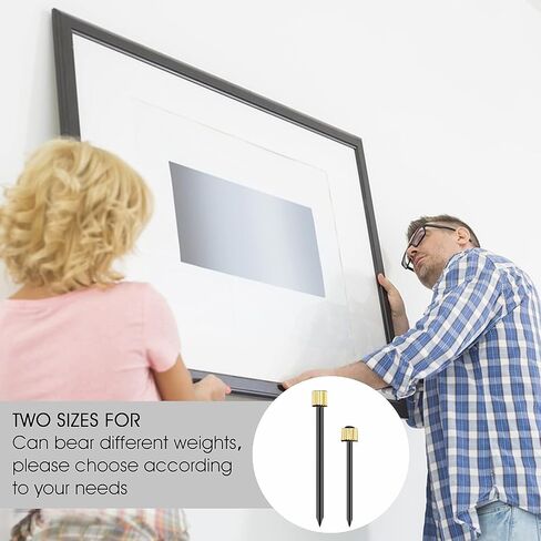 60PCS Picture Hanging Nails , 2 Sizes Small Nails for Picture Hanging Picture Frame Nails Wall Decorative Nails for Hanging Pictures Frame Kit for Claw Drywall Nails with Plastic Storage Box in Saudi Arabia
