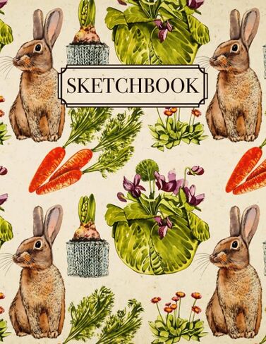 Rabbit Sketchbook: Sketch Book For Artist Drawing Blank Paper Pad 8.5" x 11" - Notebook 100 Pages Blank Paper Book For Sketching Painting Doodling Books | Large Unlined Journal Soft Cover Notebooks in Saudi Arabia